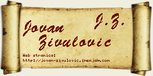 Jovan Živulović vizit kartica
